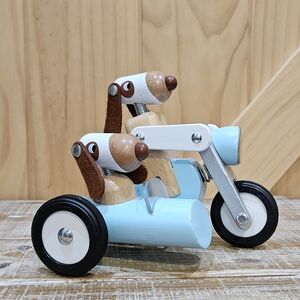 Janod | Spirit Sidecar Philip Wooden Push Toy | Motorcycle With Dogs